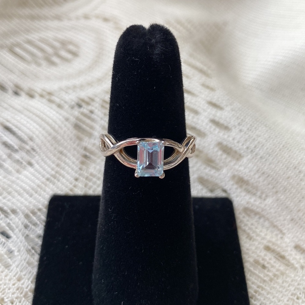 Sterling Silver Ring with Aquarium stone